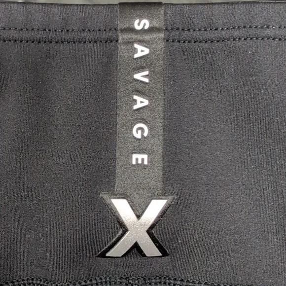 Savage X Fenty Black Wildcat High Waist Shorts Size Medium - Picture 4 of 8